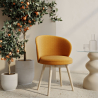 Buy Velvet upholstered dining chair - Seranda Yellow 60081 - in the UK