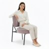 Buy Velvet upholstered dining chair - Light Pink - Hebay Light Pink 60085 at MyFaktory