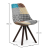 Buy Dining Chair Brielle Upholstered Scandi Design Dark Wooden Legs Premium - Patchwork Amy Multicolour 59955 at MyFaktory