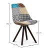 Buy Dining Chair Brielle Upholstered Scandi Design Dark Wooden Legs Premium - Patchwork Amy Multicolour 59955 - in the UK