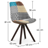 Buy Dining Chair Brielle Upholstered Scandi Design Dark Wooden Legs Premium - Patchwork Amy Multicolour 59955 - in the UK