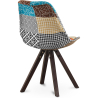 Buy Dining Chair Brielle Upholstered Scandi Design Dark Wooden Legs Premium - Patchwork Amy Multicolour 59955 in the United Kingdom