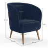 Buy Velvet upholstered armchair - Rese Dark blue 60083 at MyFaktory