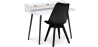 Buy Office Desk Table Wooden Design Scandinavian Style Amund + Premium Brielle Scandinavian Design chair with cushion Black 60114 - in the UK