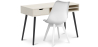 Buy Office Desk Table Wooden Design Scandinavian Style Viggo + Premium Brielle Scandinavian Design chair with cushion White 60115 - in the UK