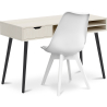 Buy Office Desk Table Wooden Design Scandinavian Style Viggo + Premium Brielle Scandinavian Design chair with cushion Black 60115 - in the UK