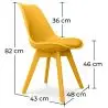 Buy Office Desk Table Wooden Design Hairpin Legs Scandinavian Style Hakon + Premium Brielle Scandinavian Design chair with cushion Yellow 60117 - prices
