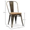 Buy Dining Chair Bistrot Metalix Industrial Metal and Light Wood - New Edition Metallic bronze 60123 - prices