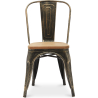 Buy Dining Chair Bistrot Metalix Industrial Metal and Light Wood - New Edition Metallic bronze 60123 - prices
