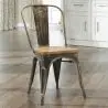 Buy Dining Chair Bistrot Metalix Industrial Metal and Light Wood - New Edition Metallic bronze 60123 - prices