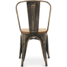 Buy Dining Chair Bistrot Metalix Industrial Metal and Light Wood - New Edition Metallic bronze 60123 in the United Kingdom