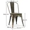 Buy Dining Chair Bistrot Metalix Industrial Metal and Dark Wood - New Edition Metallic bronze 60124 - in the UK