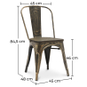 Buy Dining Chair Bistrot Metalix Industrial Metal and Dark Wood - New Edition Metallic bronze 60124 with a guarantee