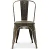 Buy Dining Chair Bistrot Metalix Industrial Metal and Dark Wood - New Edition Metallic bronze 60124 - in the UK