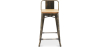 Buy Bar Stool with Backrest - Industrial Design - Wood & Steel - 60cm - New Edition - Metalix Metallic bronze 60125 in the United Kingdom