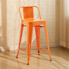 Buy Bar Stool with Backrest - Industrial Design - 60cm - New Edition - Metalix Orange 60126 at MyFaktory