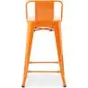 Buy Bar Stool with Backrest - Industrial Design - 60cm - New Edition - Metalix Orange 60126 in the United Kingdom