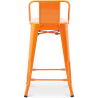 Buy Bar Stool with Backrest - Industrial Design - 60cm - New Edition - Metalix Orange 60126 in the United Kingdom