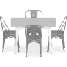 Buy Dining Table + X4 Dining Chairs Set - Bistrot - Industrial design Metal - New Edition Silver 60129 in the United Kingdom