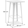 Buy White Bar Table + X4 Bar Stools Set Bistrot Metalix Industrial Design Metal and Dark Wood - New Edition Silver 60130 - in the UK