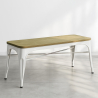 Buy Bench Bistrot Metalix Industrial Metal and Light Wood - New Edition White 60131 - prices