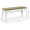 Buy Bench Bistrot Metalix Industrial Metal and Light Wood - New Edition White 60131 home delivery