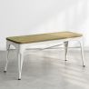 Buy Bench Bistrot Metalix Industrial Metal and Light Wood - New Edition White 60131 - prices