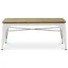 Buy Bench Bistrot Metalix Industrial Metal and Light Wood - New Edition White 60131 - in the UK