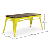 Buy Bench Bistrot Metalix Industrial Metal and Dark Wood - New Edition Yellow 60132 in the United Kingdom