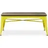 Buy Bench Bistrot Metalix Industrial Metal and Dark Wood - New Edition Yellow 60132 - in the UK