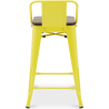 Buy Bar stool with small backrest  Bistrot Metalix industrial Metal and Dark Wood - 60 cm - New Edition Yellow 60133 in the United Kingdom