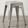Buy Industrial Design Stool - 45cm - New Edition - Metalix Silver 60139 in the United Kingdom