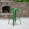 Buy Bar Stool - Industrial Design - Wood & Steel - 76 cm - New Edition- Metalix Green 60137 - prices
