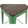 Buy Bar stool Bistrot Metalix industrial Metal and Dark Wood - 76 cm - New Edition Green 60137 in the United Kingdom