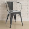 Buy Dining Chair with armrest Bistrot Metalix industrial Metal - New Edition Dark grey 60140 - prices