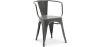 Buy Dining Chair with armrest Bistrot Metalix industrial Metal - New Edition Dark grey 60140 in the United Kingdom