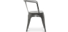 Buy Dining Chair with armrest Bistrot Metalix industrial Metal - New Edition Dark grey 60140 home delivery