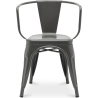 Buy Dining Chair with armrest Bistrot Metalix industrial Metal - New Edition Dark grey 60140 - in the UK