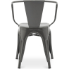 Buy Dining Chair with armrest Bistrot Metalix industrial Metal - New Edition Dark grey 60140 in the United Kingdom
