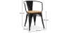 Buy Dining Chair with armrest Bistrot Metalix industrial Metal and Light Wood - New Edition Light grey 60143 - in the UK