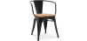 Buy Dining Chair with armrest Bistrot Metalix industrial Metal and Light Wood - New Edition Light grey 60143 - prices