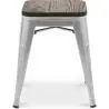 Buy Industrial Design Bar Stool - Wood & Steel - 45cm - New Edition - Metalix Steel 60145 in the United Kingdom