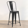 Buy Bar Stool with Backrest - Industrial Design - 60cm - New Edition - Metalix Black 60146 - prices