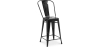 Buy Bar Stool with Backrest - Industrial Design - 60cm - New Edition - Metalix Black 60146 - in the UK