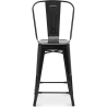 Buy Bar stool with backrest Bistrot Metalix industrial Metal - 60 cm - New Edition Black 60146 - in the UK