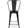 Buy Bar stool with backrest Bistrot Metalix industrial Metal - 60 cm - New Edition Black 60146 in the United Kingdom