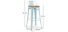 Buy Bar Stool with Backrest - Industrial Design - Wood & Steel - 76cm - New Edition - Metalix Light blue 60152 - prices