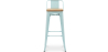 Buy Bar Stool with Backrest - Industrial Design - Wood & Steel - 76cm - New Edition - Metalix Light blue 60152 - in the UK