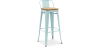 Buy Bar Stool with Backrest - Industrial Design - Wood & Steel - 76cm - New Edition - Metalix Light blue 60152 at MyFaktory