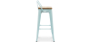 Buy Bar Stool with Backrest - Industrial Design - Wood & Steel - 76cm - New Edition - Metalix Light blue 60152 in the United Kingdom